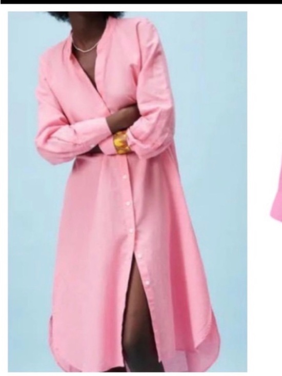 Zara Dresses & Skirts - Zara Pink Long Sleeve Button-Front Shirt Dress